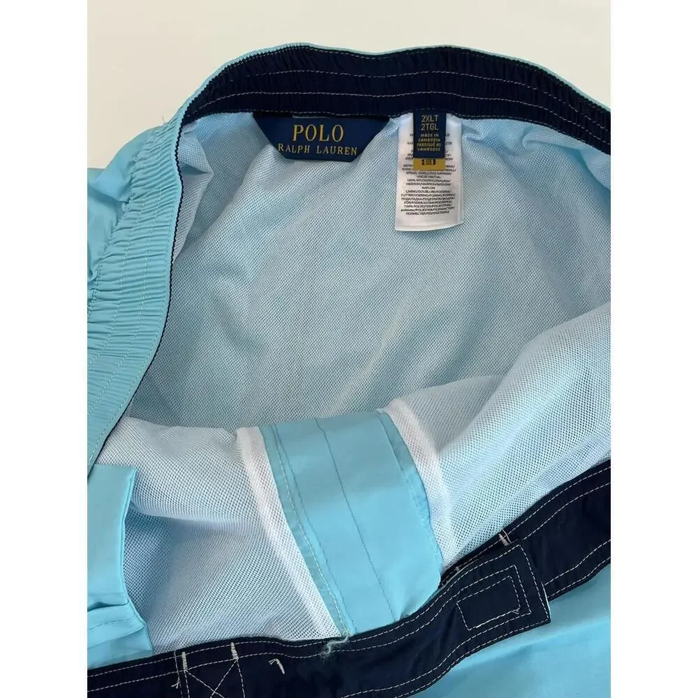 Polo Ralph Lauren $85 Big & Tall Men's  Blue Solid Swim Trunks 3XB